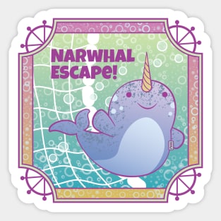 Narwhal Escape Sticker